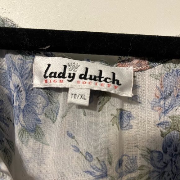 Blue floral ruffle top - Picture 2 of 2